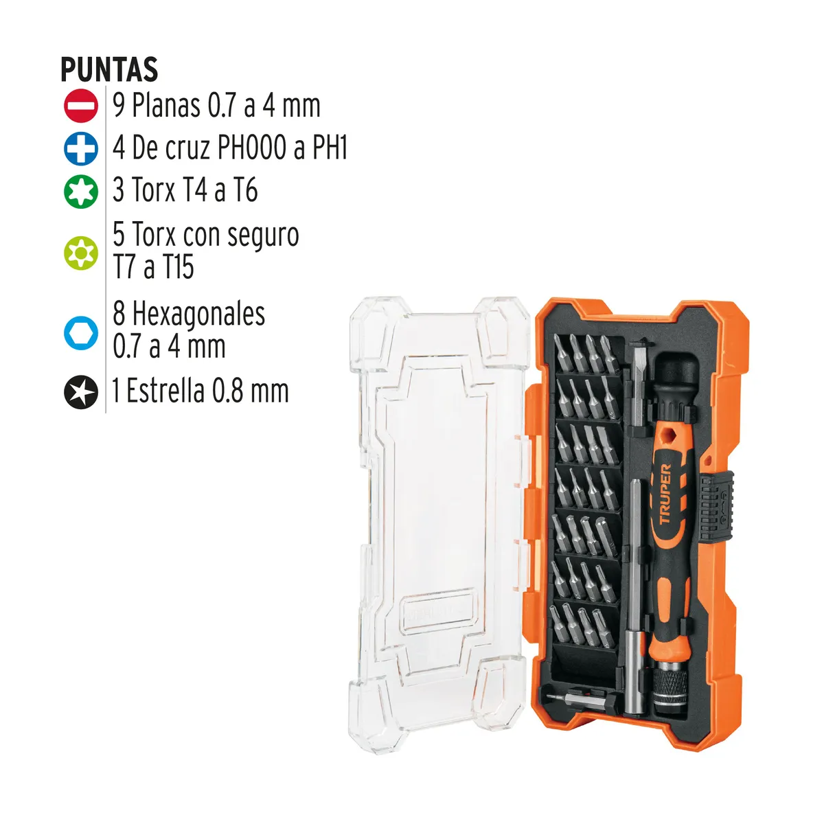Desarmador de Precisión con 30 Puntas y Extensión Truper - 14162