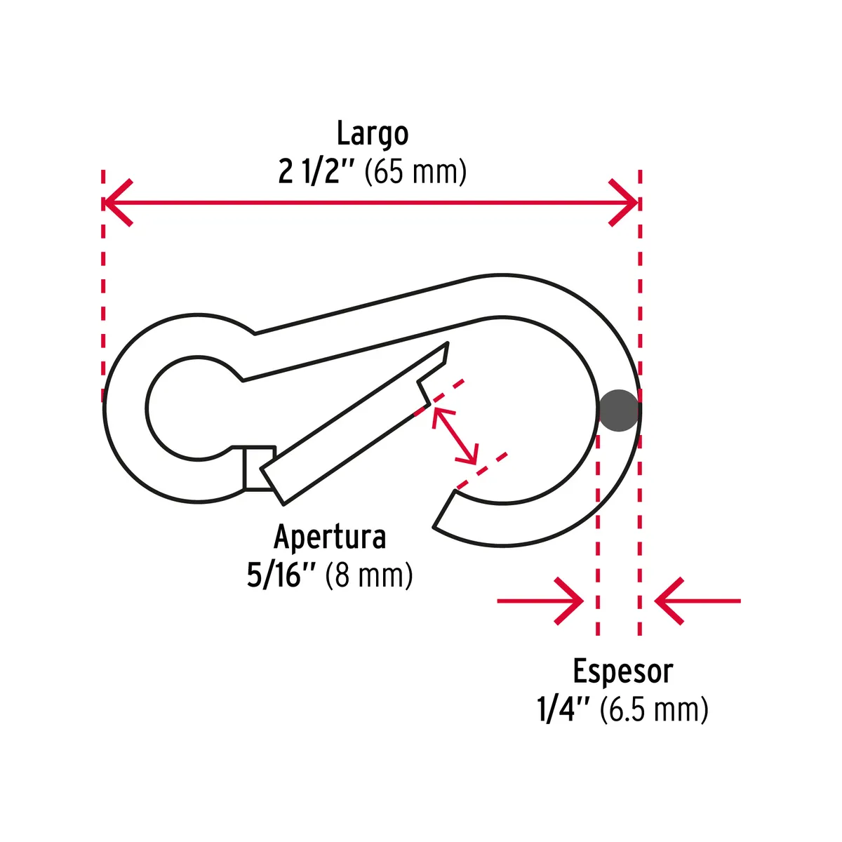 Bandola Mosquetón de Acero 1/4" Fiero - 44038