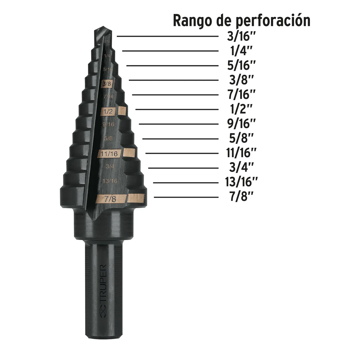 Broca Escalonada 12 Escalones Truper - 12125