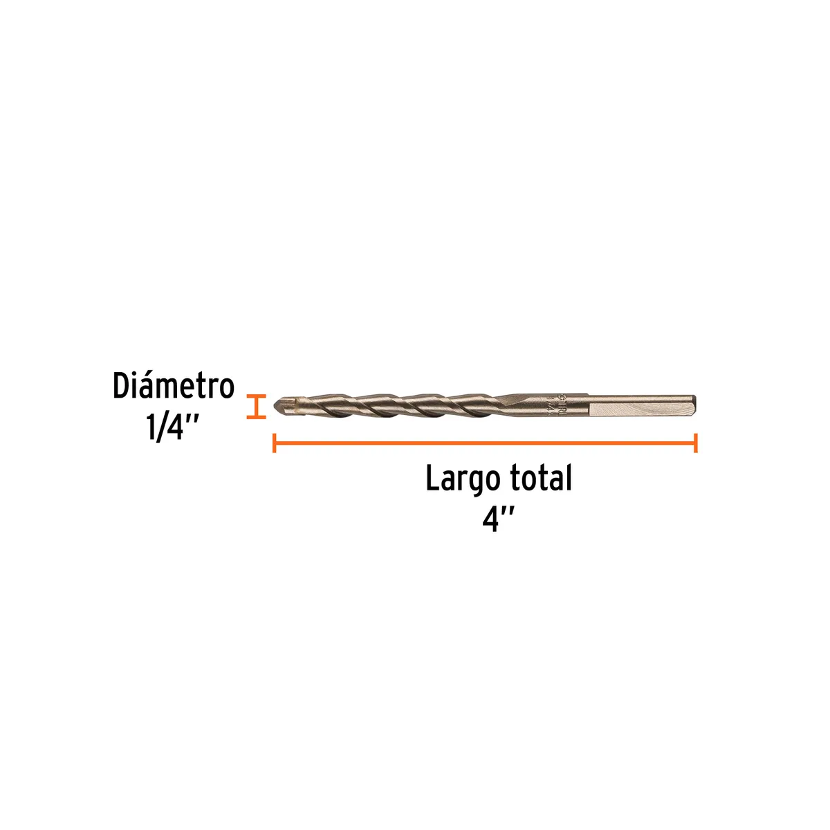 Broca para Concreto 1/4" x 4" Truper - 11203
