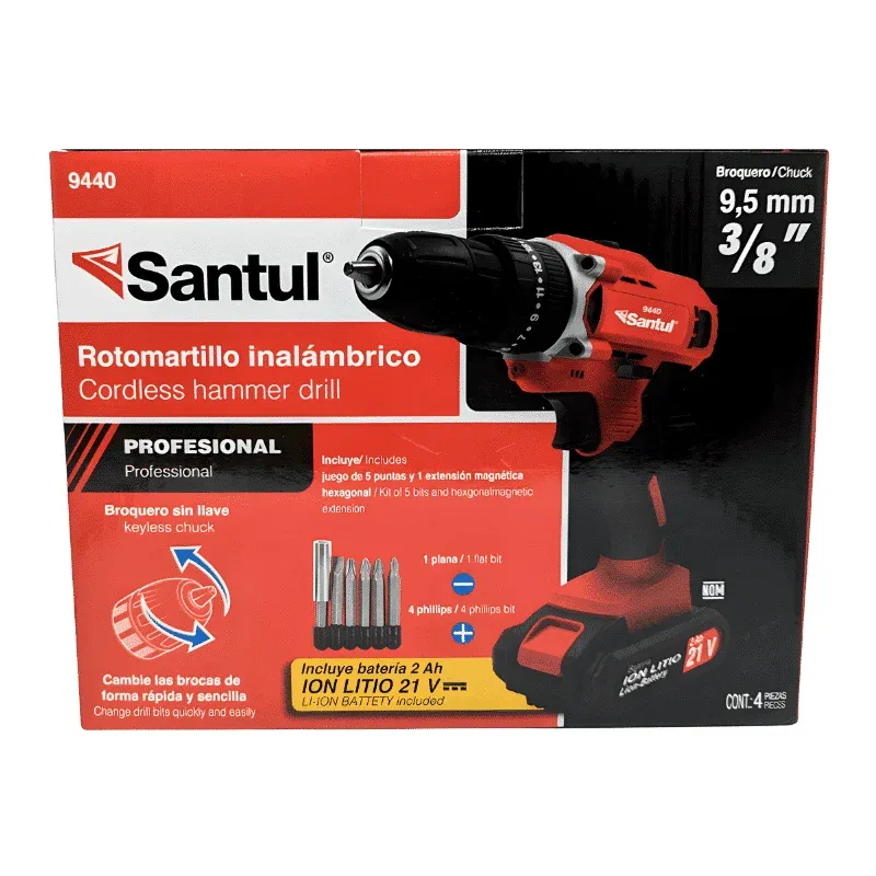Rotomartillo Inalámbrico 3/8" 21V Santul - 9440
