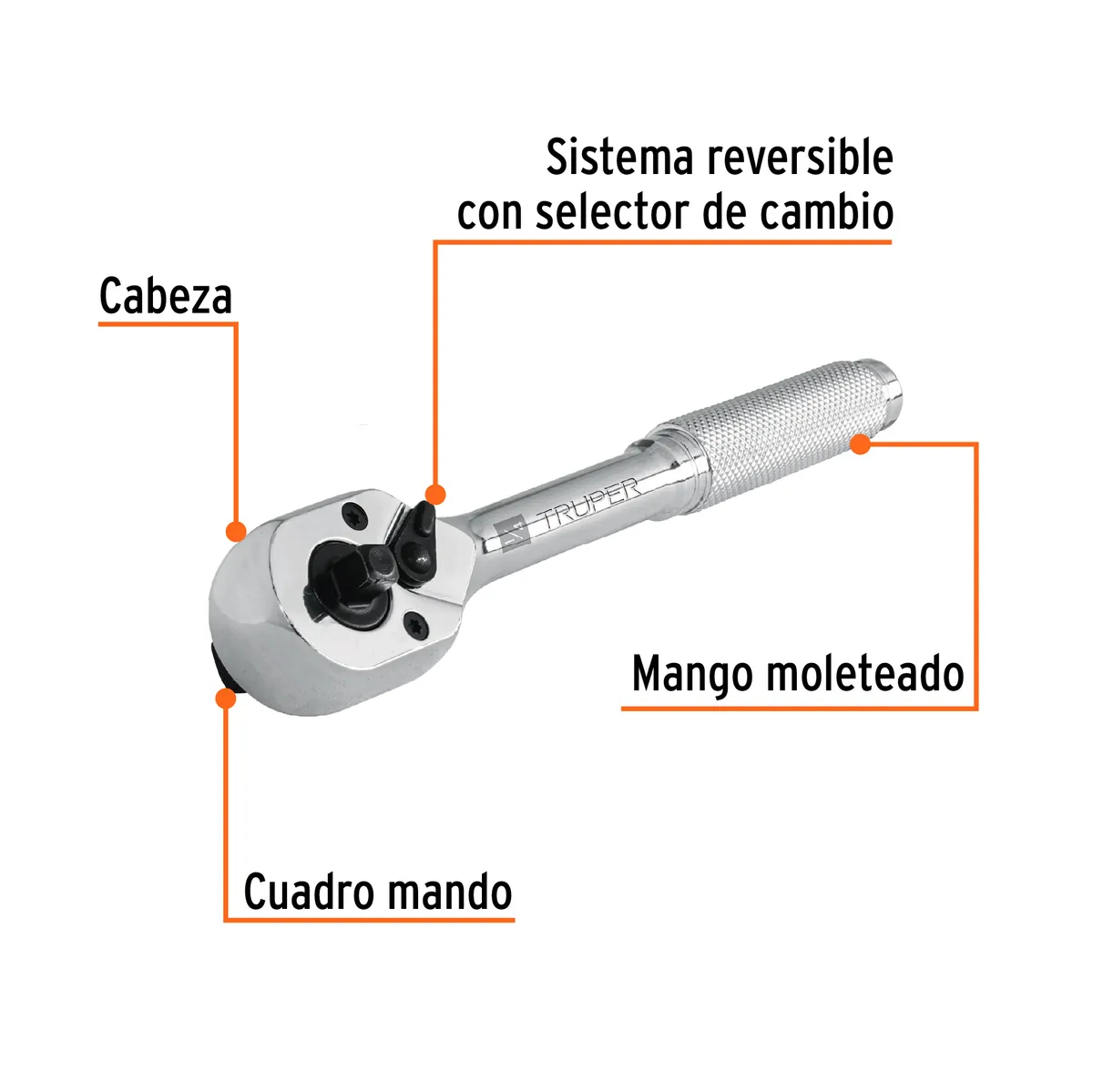 Matraca Doble Cuadros 1/4" y 3/8" M-1438 Truper - 13419