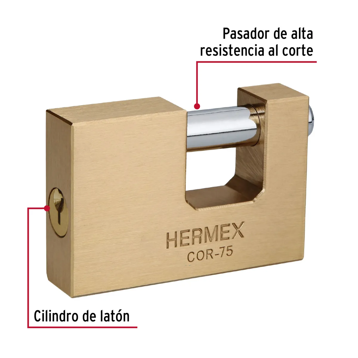 Candado Antipalanca 75 mm Hermex - 43357