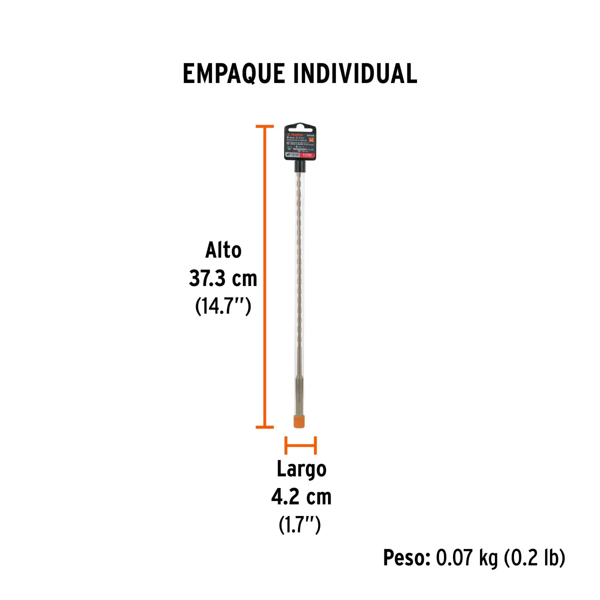 Broca SDS Plus 1/4" x 12" Truper - 101144