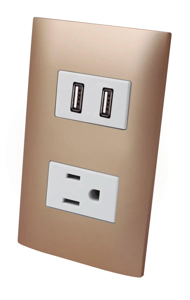 Contacto Aterrizado con 2 Puertos USB AKSI - 124826