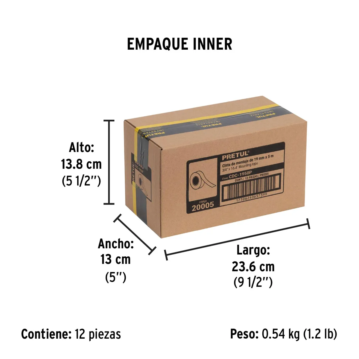 Cinta de Montaje Doble Cara CDC-1950P Truper - 20005