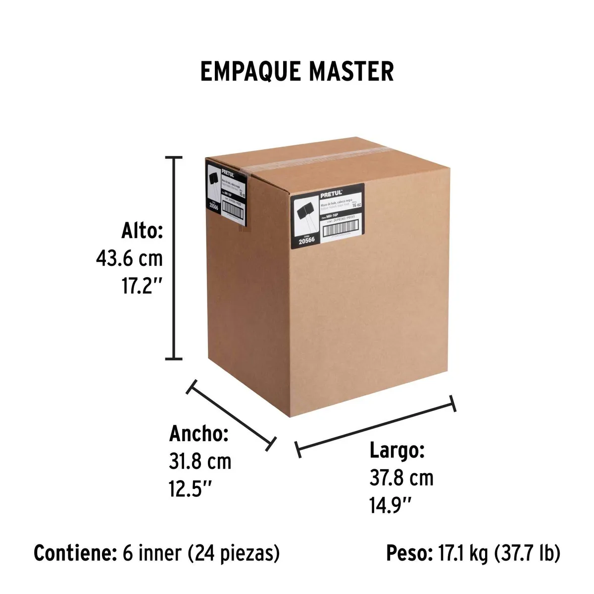 Mazo de Hule 16 oz Pretul MH-16P - 20566