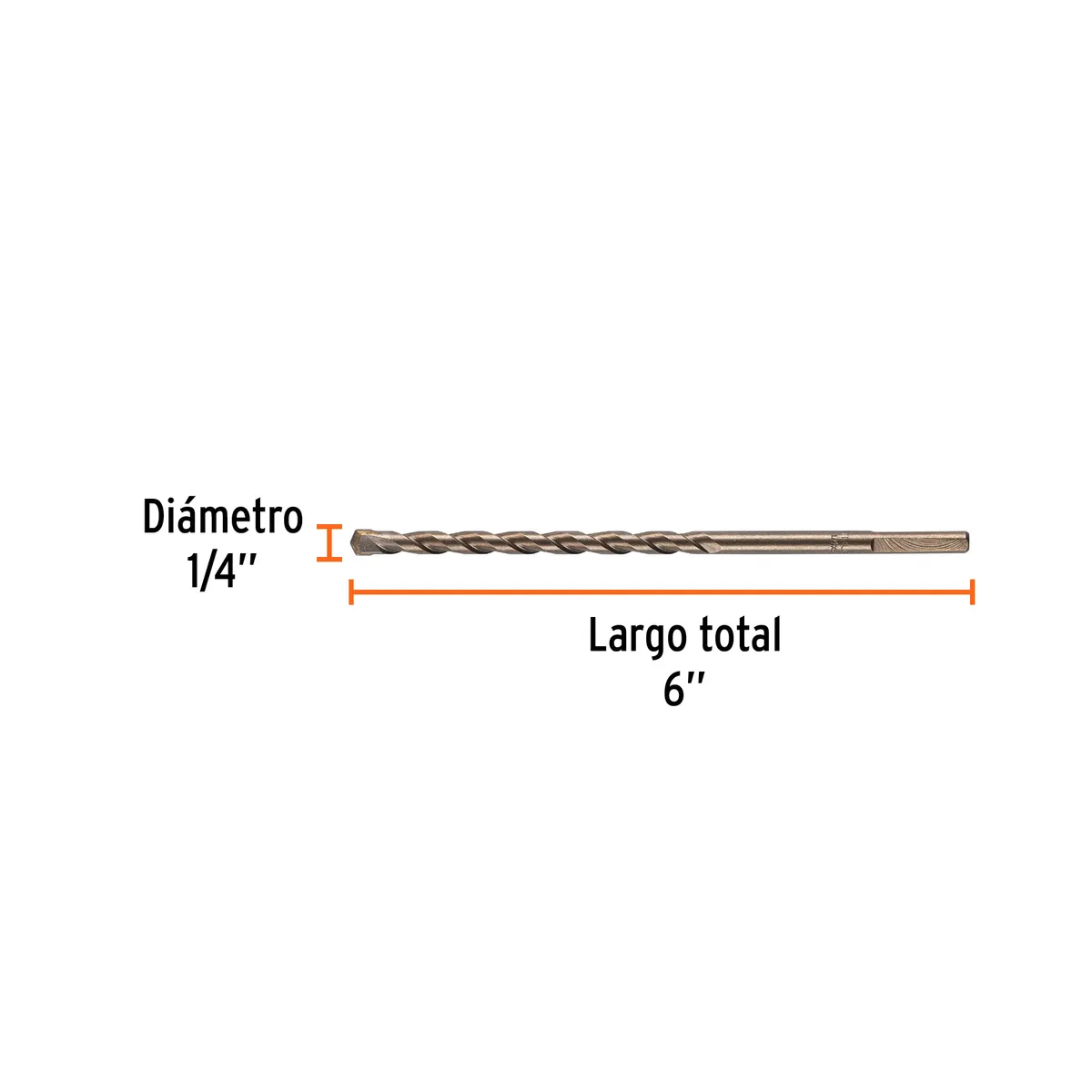 Broca para Concreto 1/4" x 6" Truper - 11206