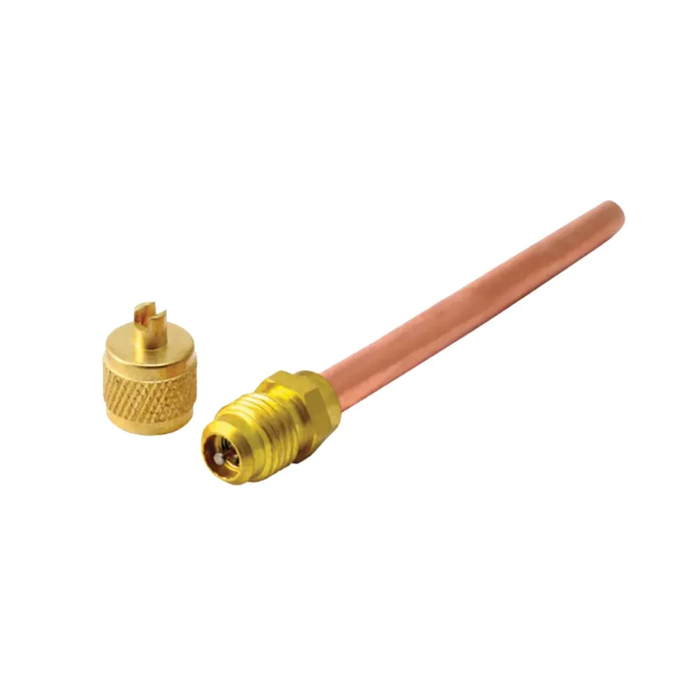 Válvula Pivote 1/4" OD Cobre c/Tapón Latón Extensión 8cm