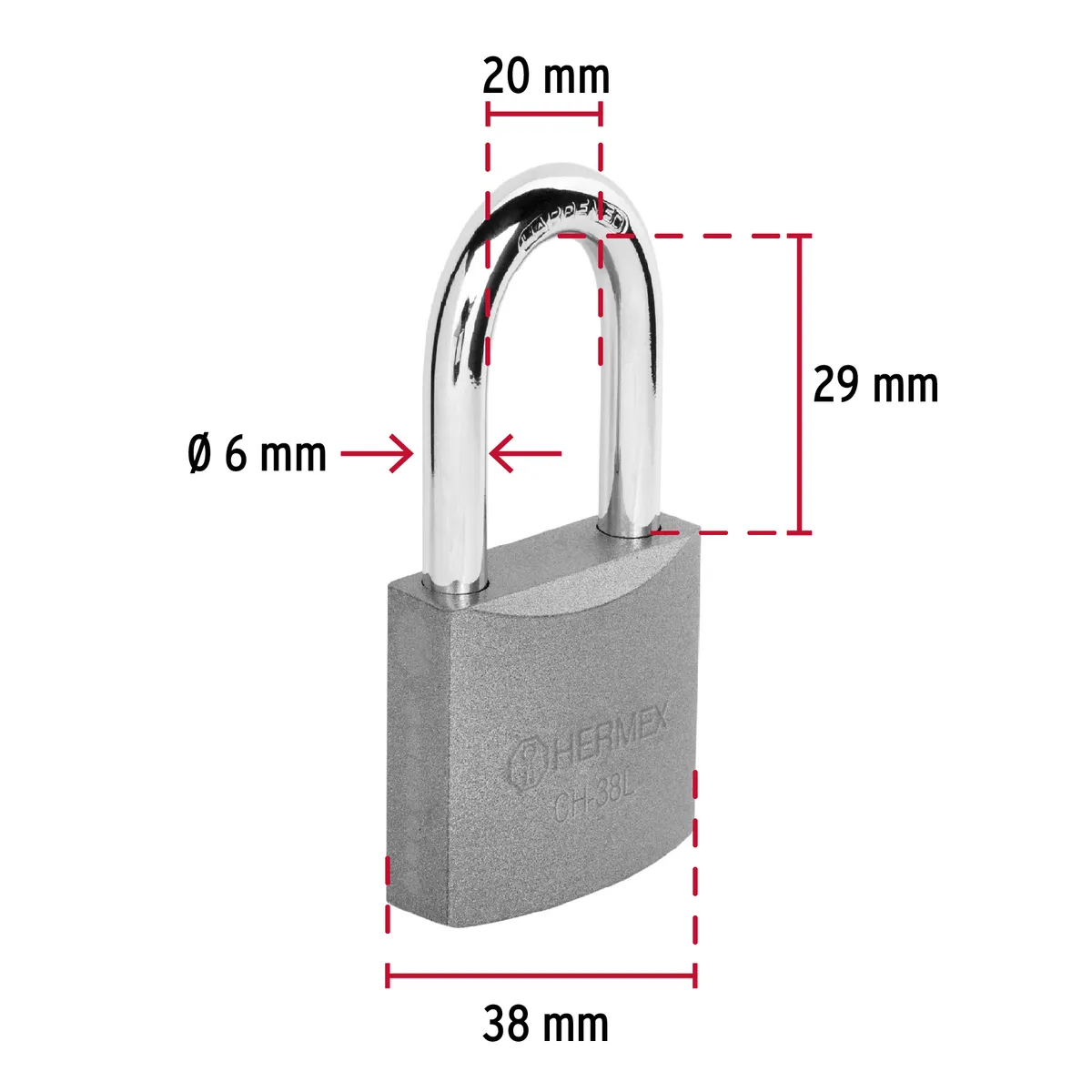 Candado de Hierro 38 mm Gancho Largo CHB-38L Truper - 43326
