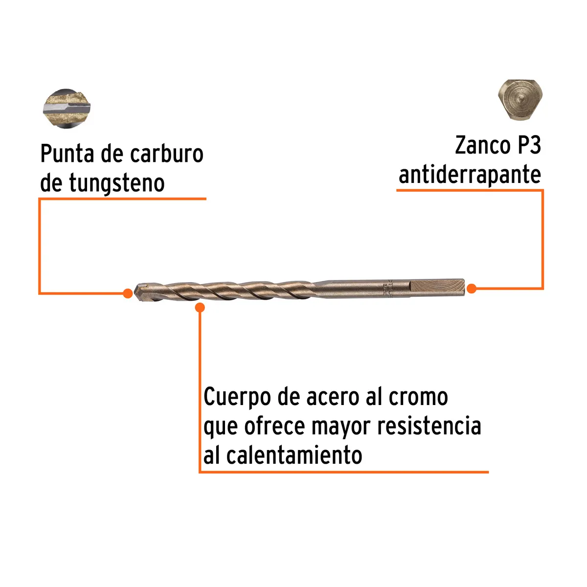 Broca para Concreto 3/8" x 6" Truper - 11224
