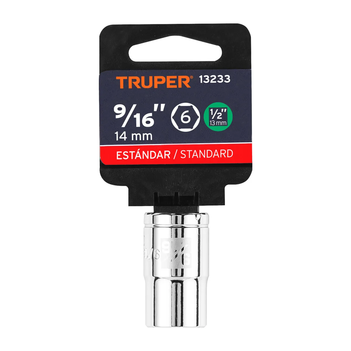 Dado de 9/16" 6 Puntas Cuadro 1/2" Truper - 13233