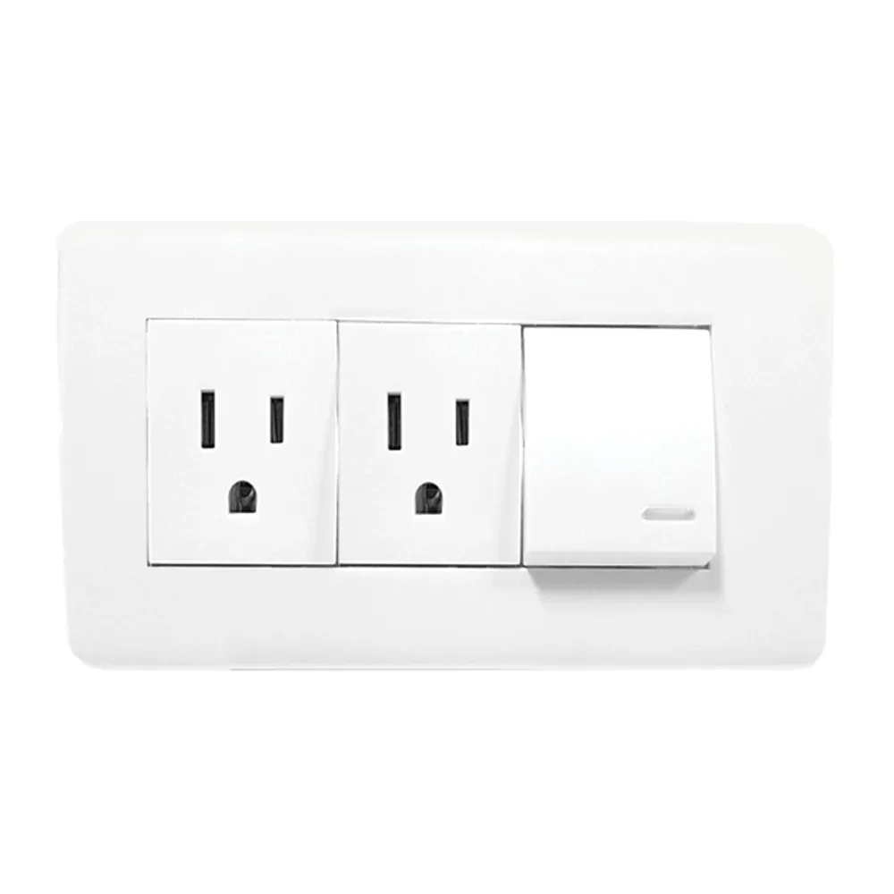 Apagador y Contacto Doble 24M con Placa Blanca Argos - 8840940