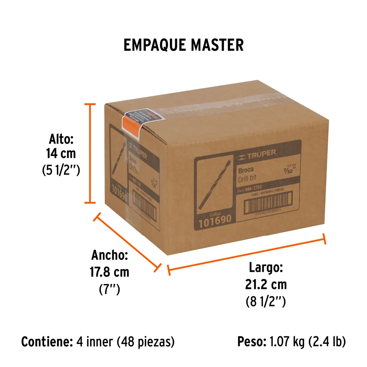 Broca con Punta Centradora para Madera 7/32" Truper - 101690