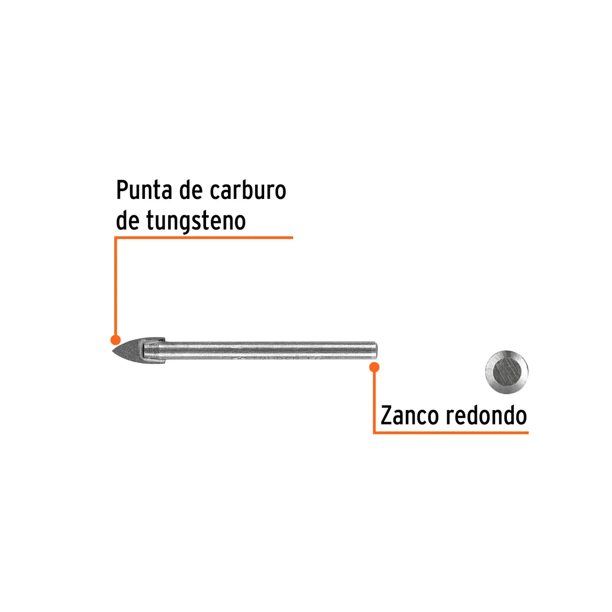 Broca para Vidrio y Azulejo 1/4" Truper - 11702