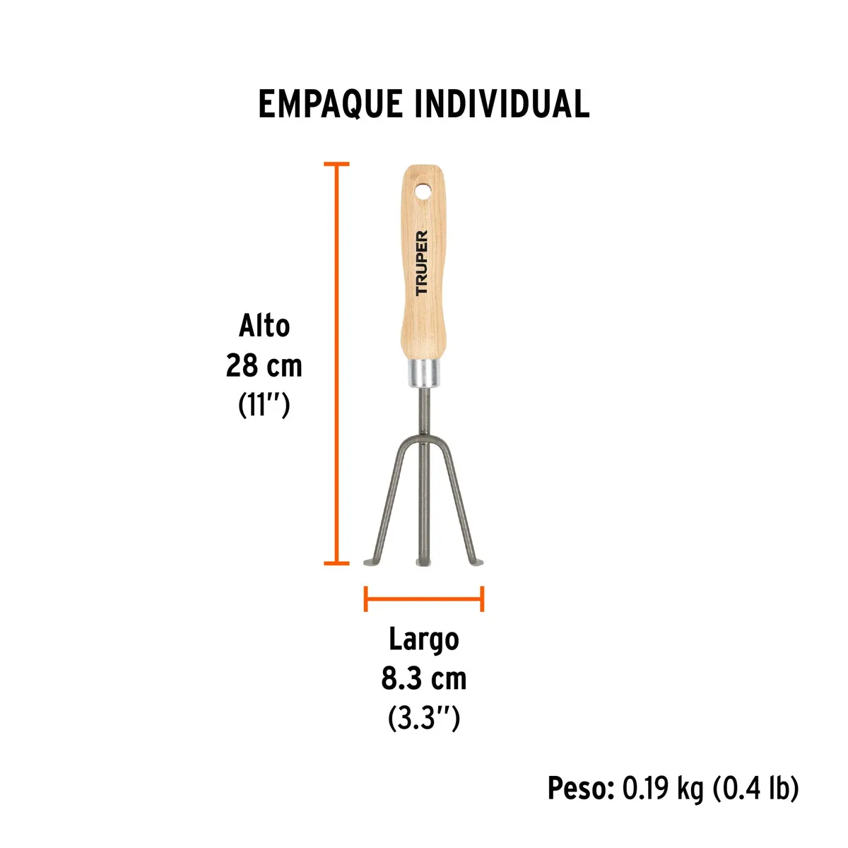 Cultivador para Jardín Mango de 6" Truper - 15024