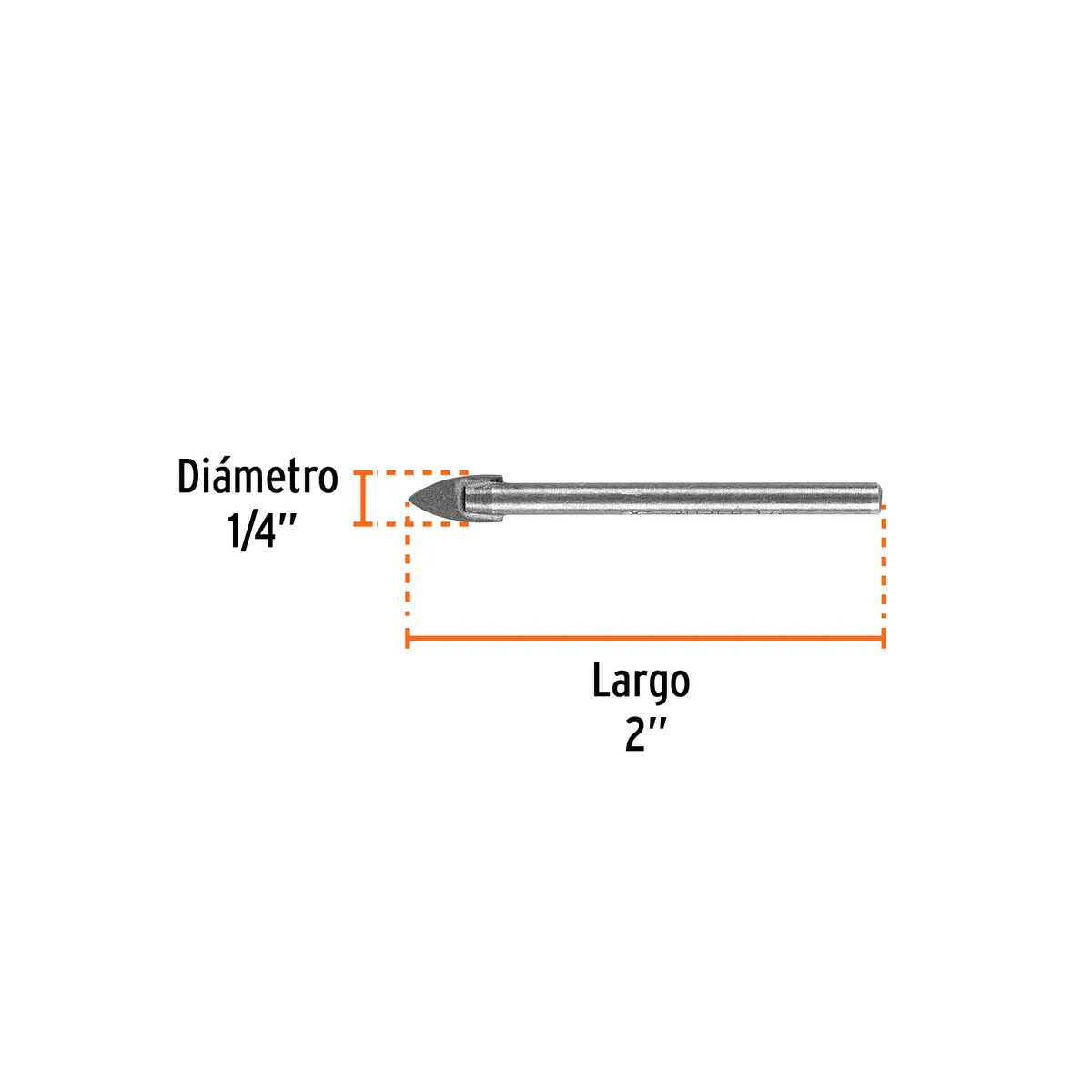 Broca para Vidrio y Azulejo 1/4" Truper - 11702