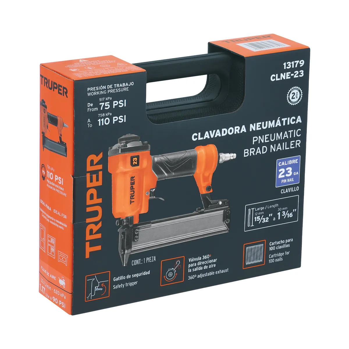 Clavadora Neumática Profesional Calibre 23 Truper - 13179