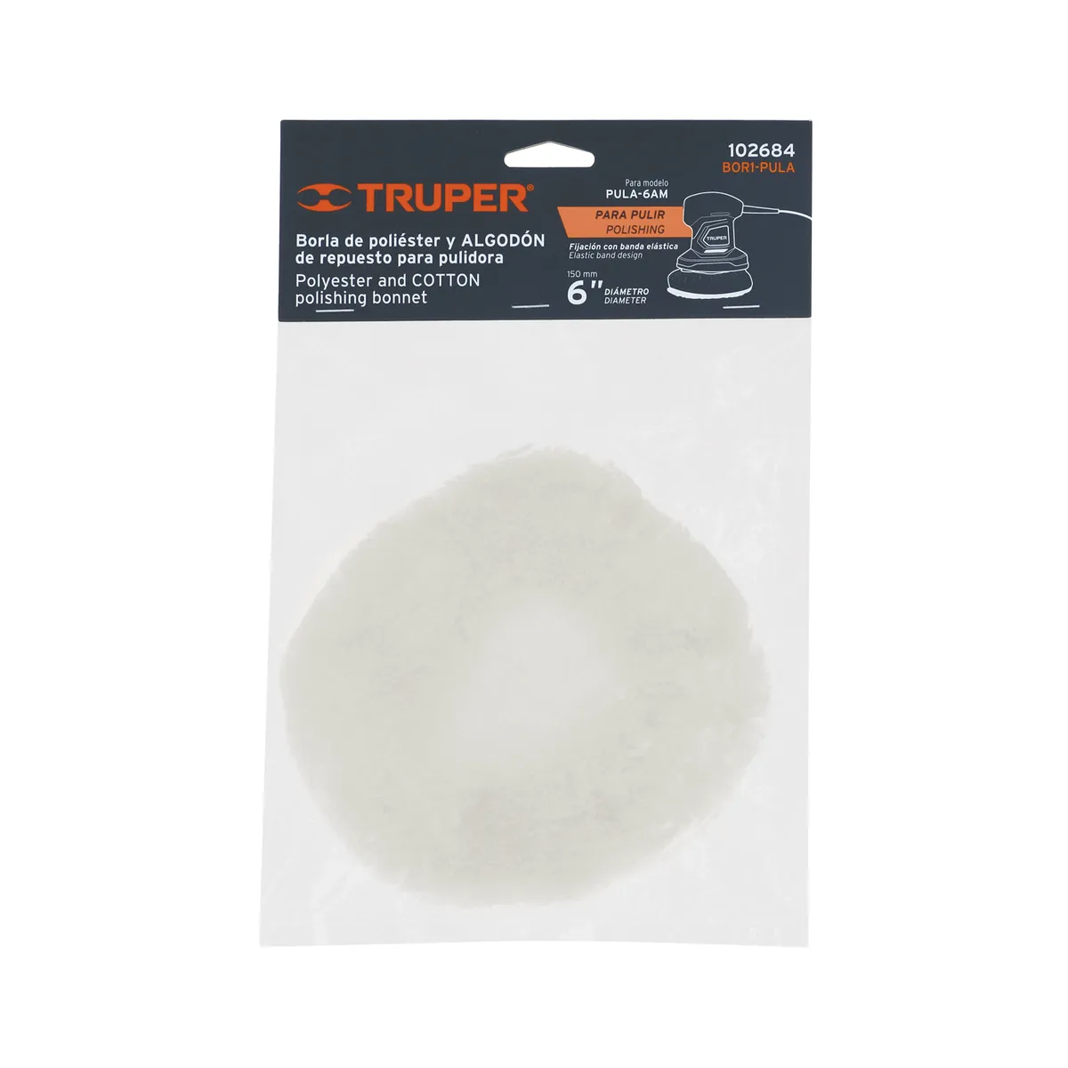 Borla para Pulir de Poliéster/Algodón 6" Truper - 102684