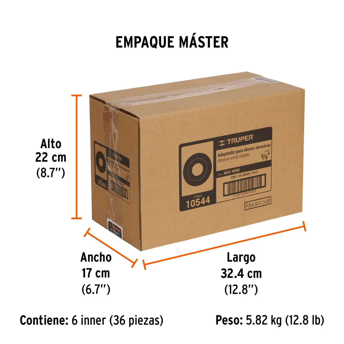 Adaptador para Discos Abrasivos 4" y 4 1/2" Tipo 42 Truper - 10544