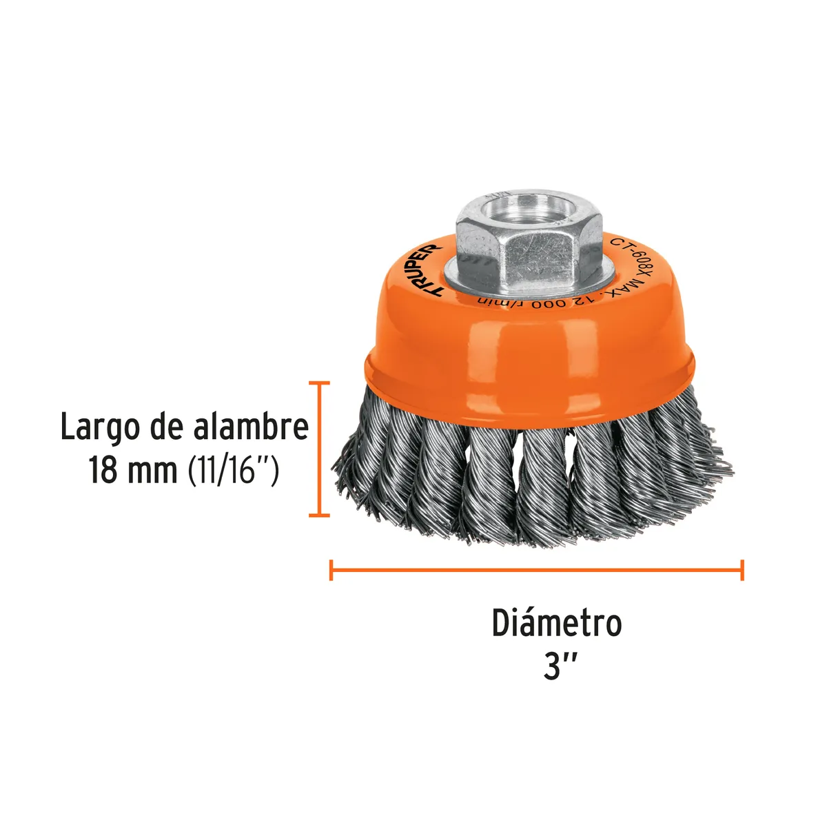 Carda Copa 3" Truper CT-608X - 17529