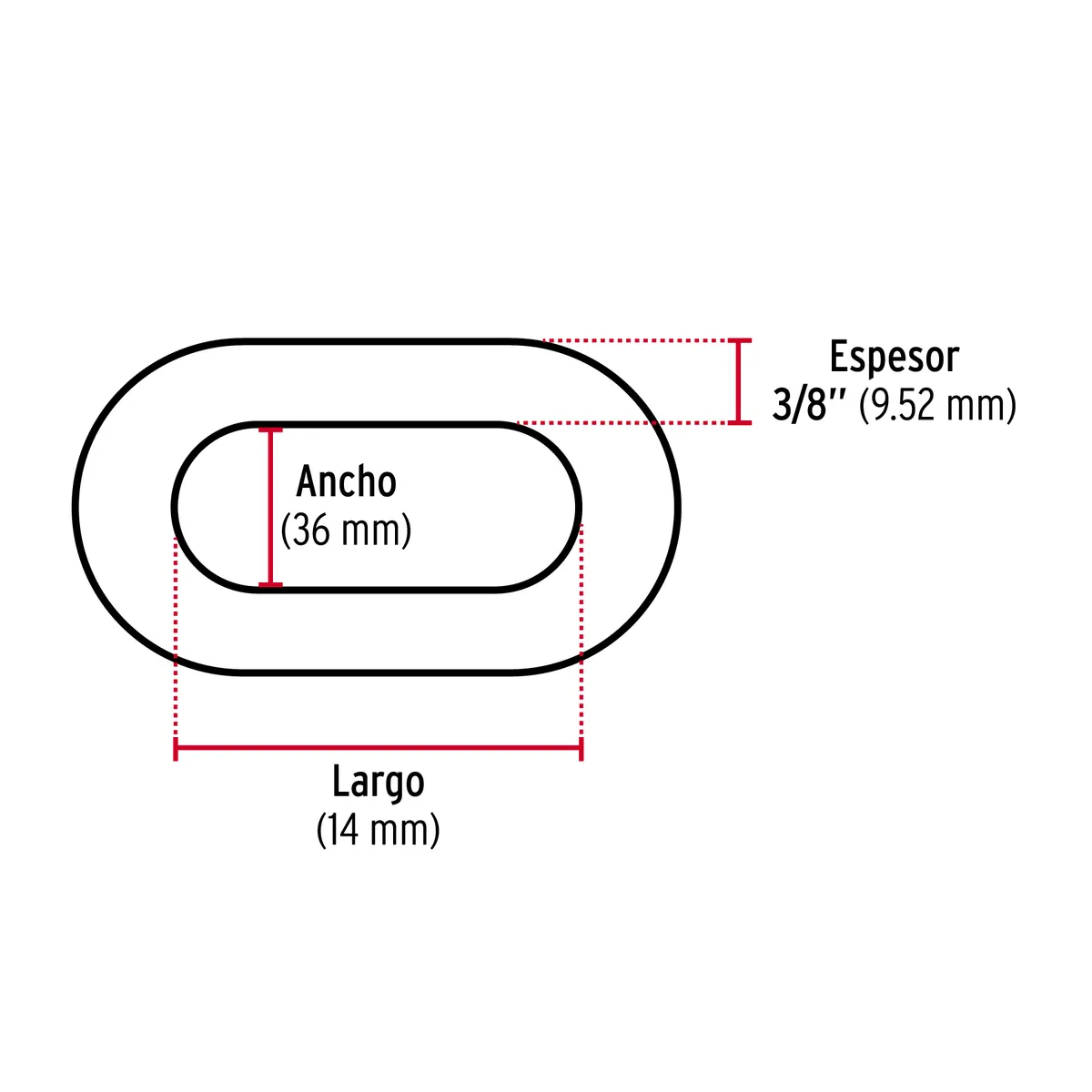Cubeta con 10 m de Cadena Galvanizada 3/8" G30 Fiero - 44273