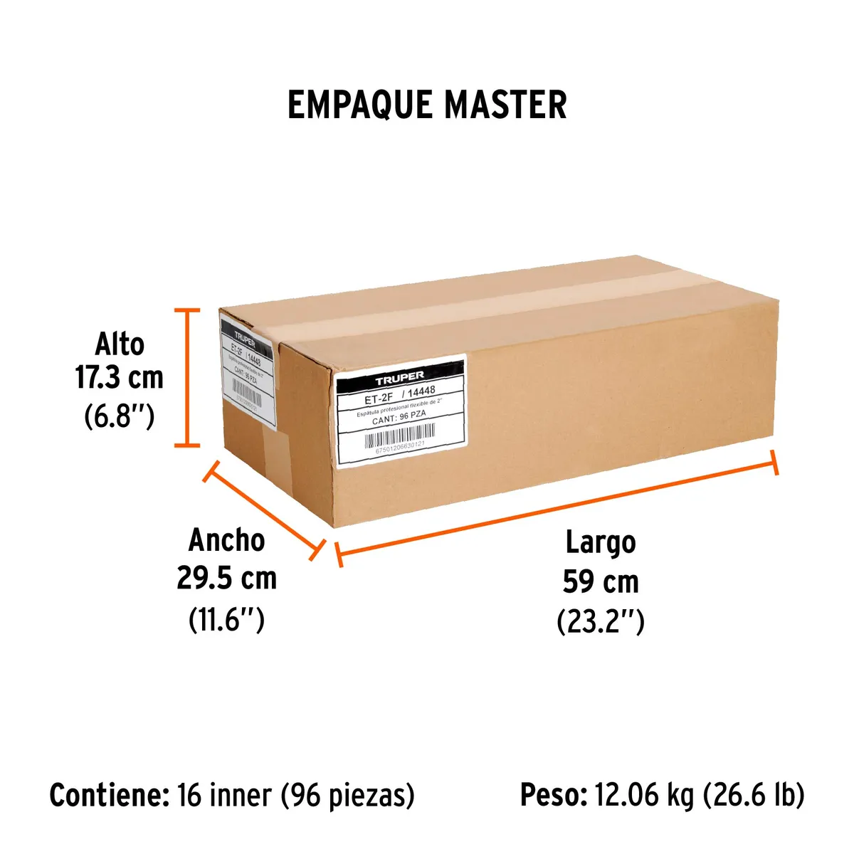 Espátula Flexible 2" Mango de Madera Truper - 14448