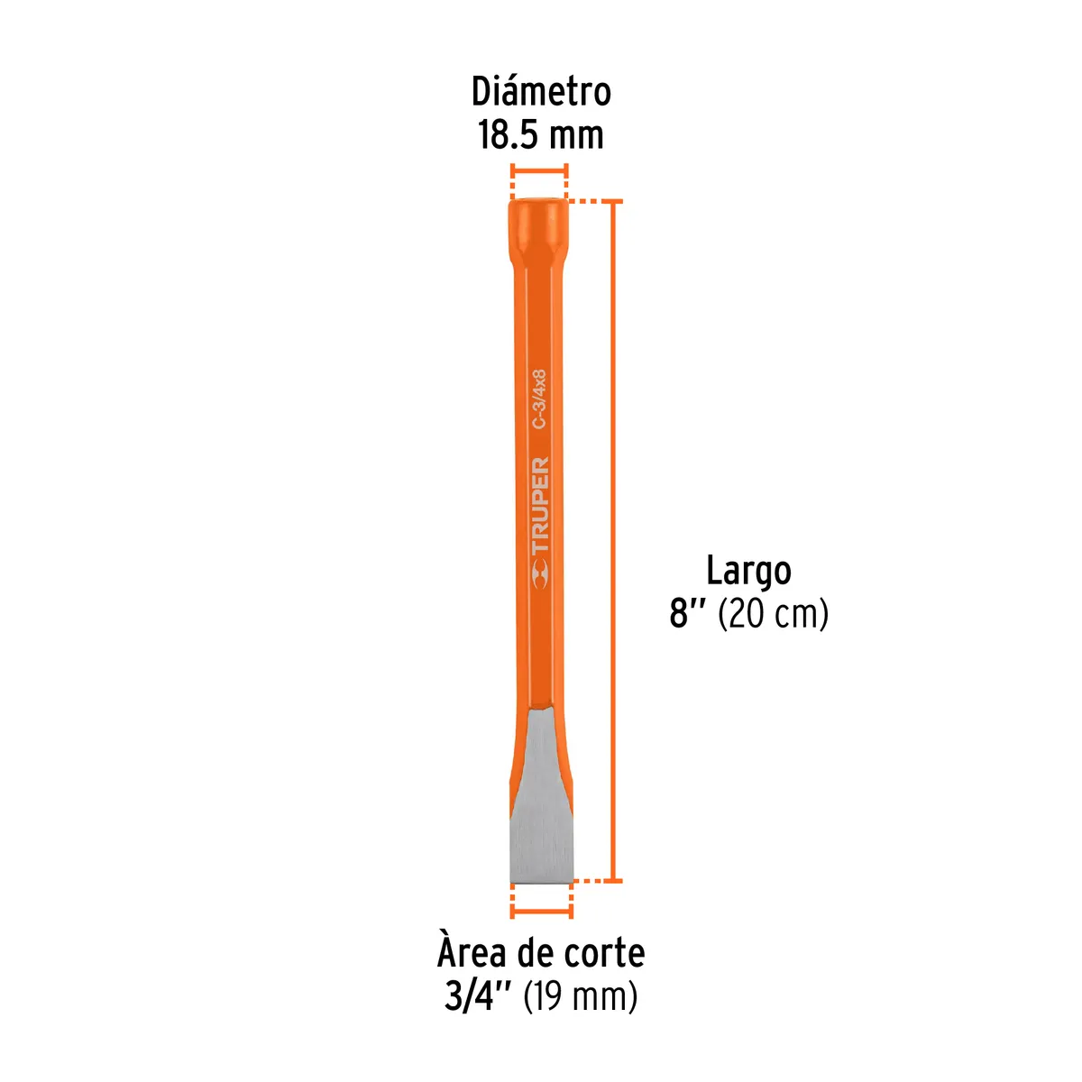 Cincel de Corte Frío 3/4" x 8" Truper - 12142