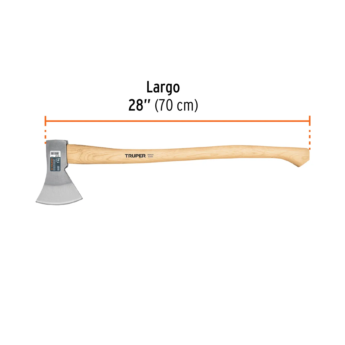 Hacha Europea 1000 g Mango Hickory 28" Truper - 101768