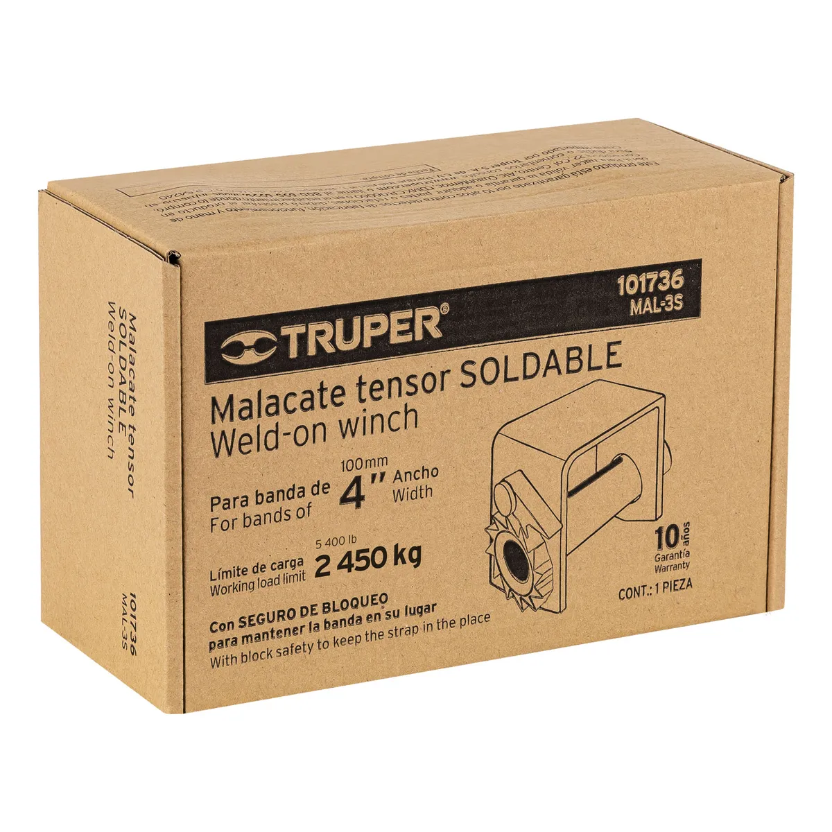 Malacate Soldable para Banda de 4" Truper - 101736