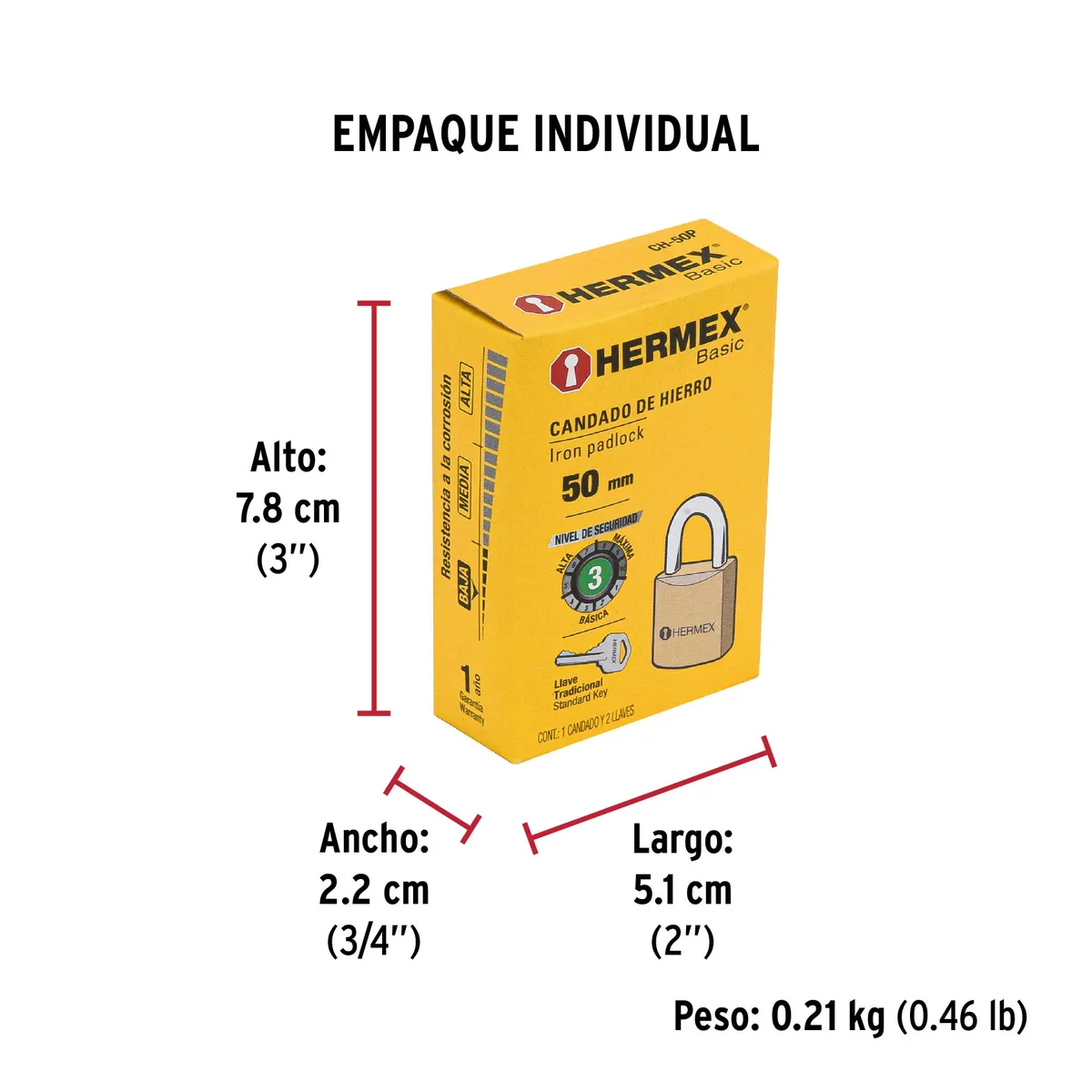 Candado de Hierro 50 mm Hermex - 23519