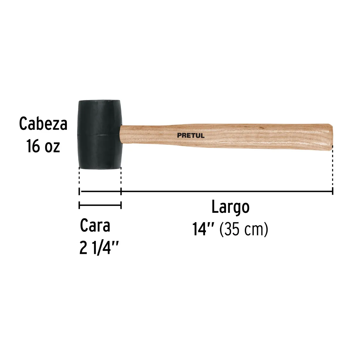 Mazo de Hule 16 oz Pretul MH-16P - 20566