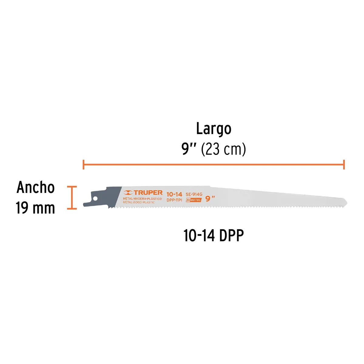 2 Seguetas para Sierra Sable 9" 10-14 DPP Uso General Truper - 10791