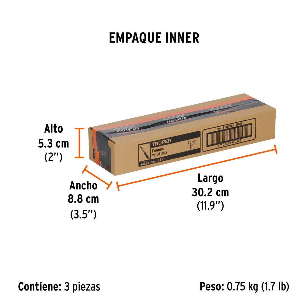 Formón 1" Mango Comfort Grip Truper - 14633