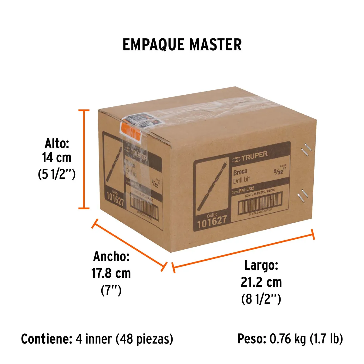Broca con Punta Centradora para Madera 5/32" Truper - 101627
