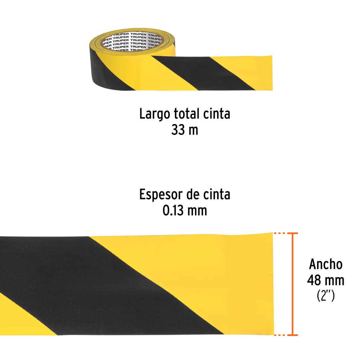 Cinta Delimitadora Amarilla/Negro 33 m Truper - 12597