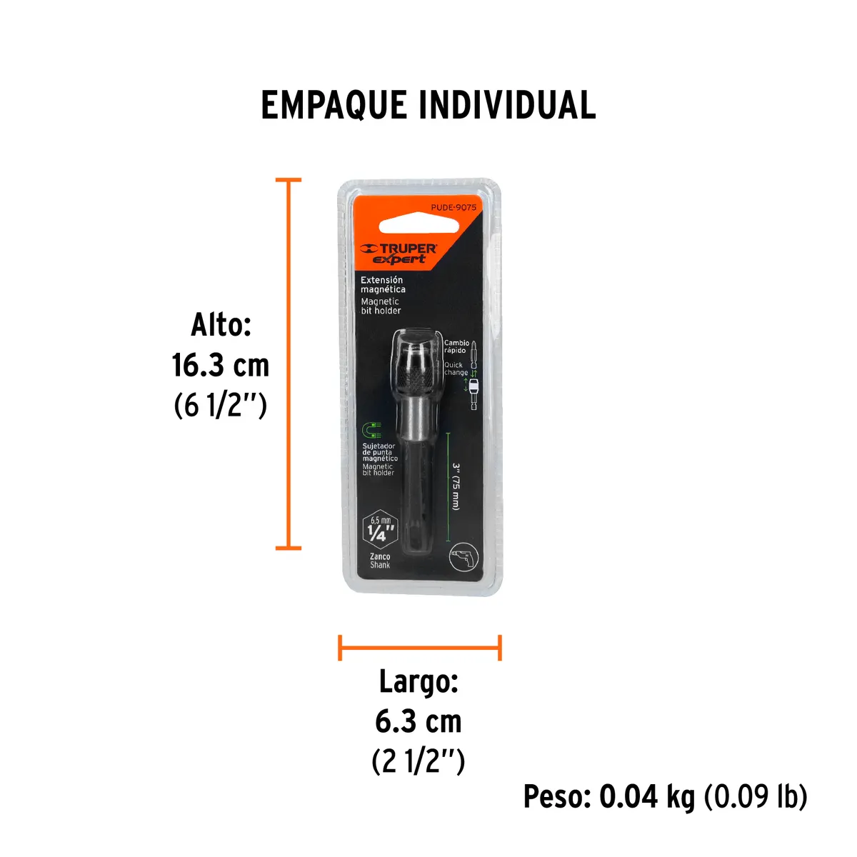 Extensión Magnética para Puntas de Cambio Rápido 3" Truper - 11873