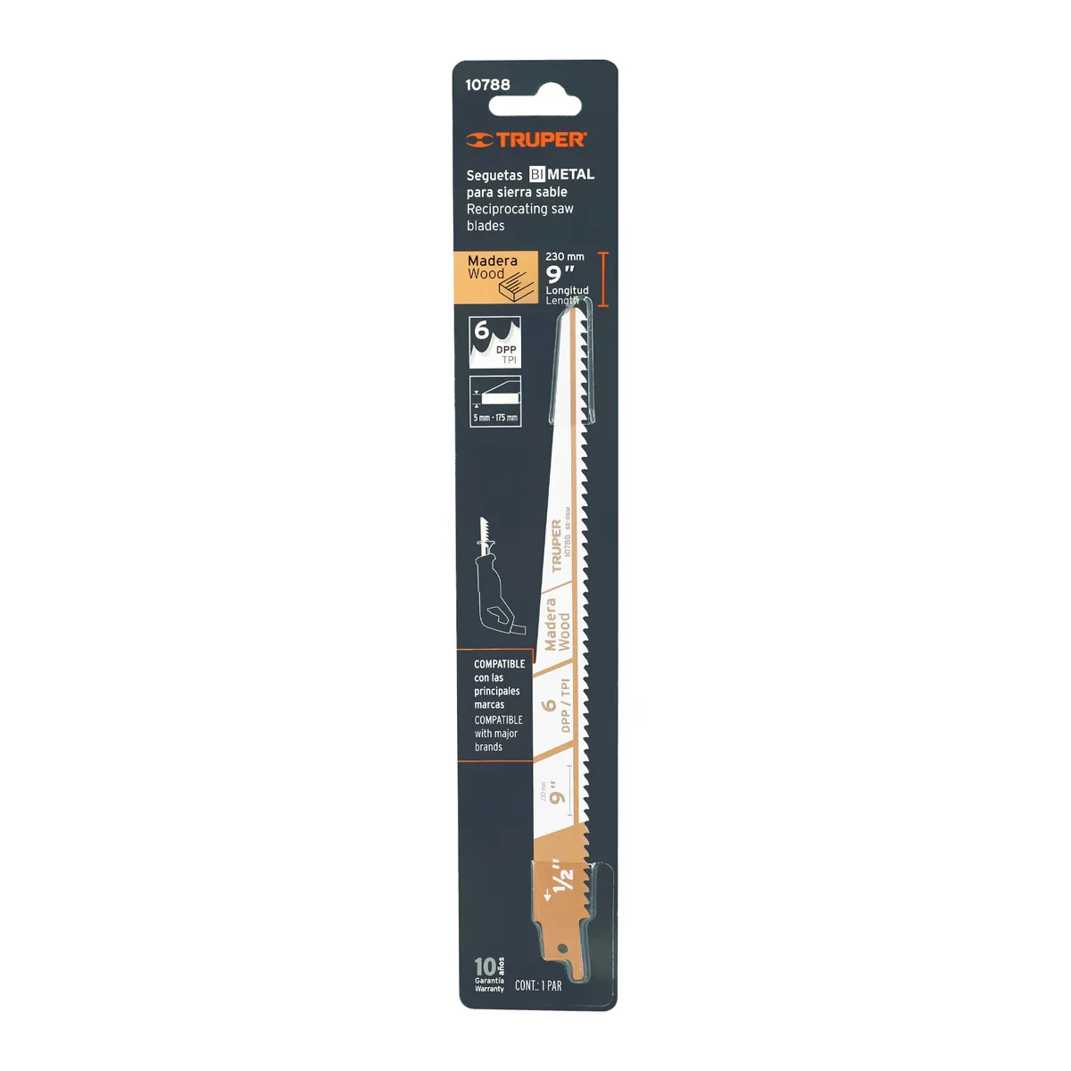 2 Seguetas para Sierra Sable 9" 6 DPP para Madera Truper - 10788