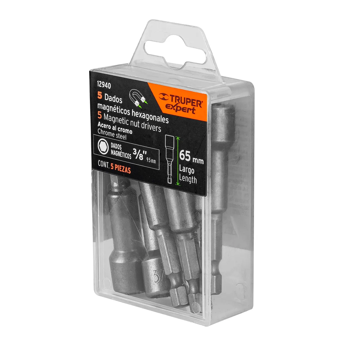 Estuche con 5 Dados Magnéticos 3/8" Truper - 12940