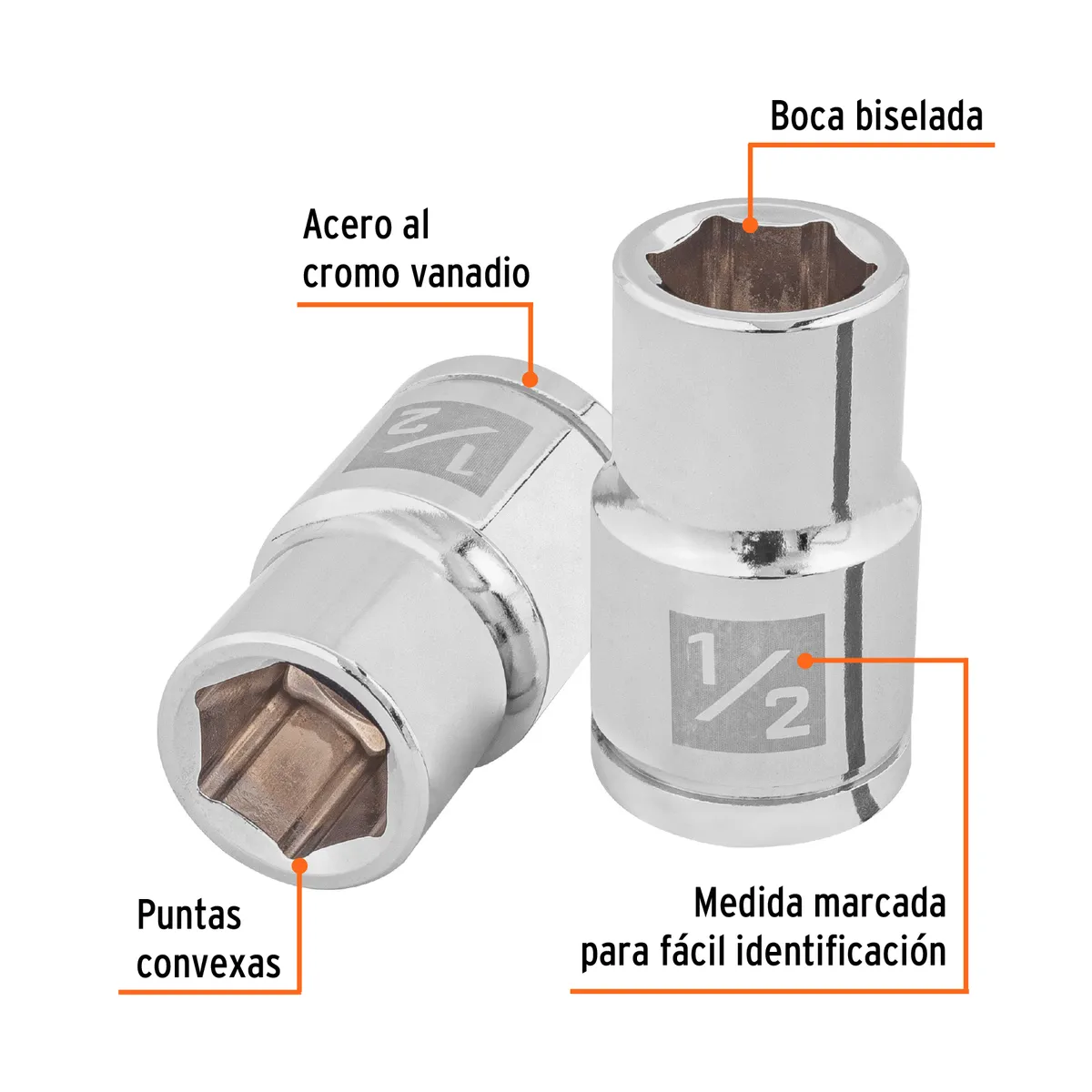 Dado de 1/2" 6 Puntas Cuadro 1/2" Truper - 13232
