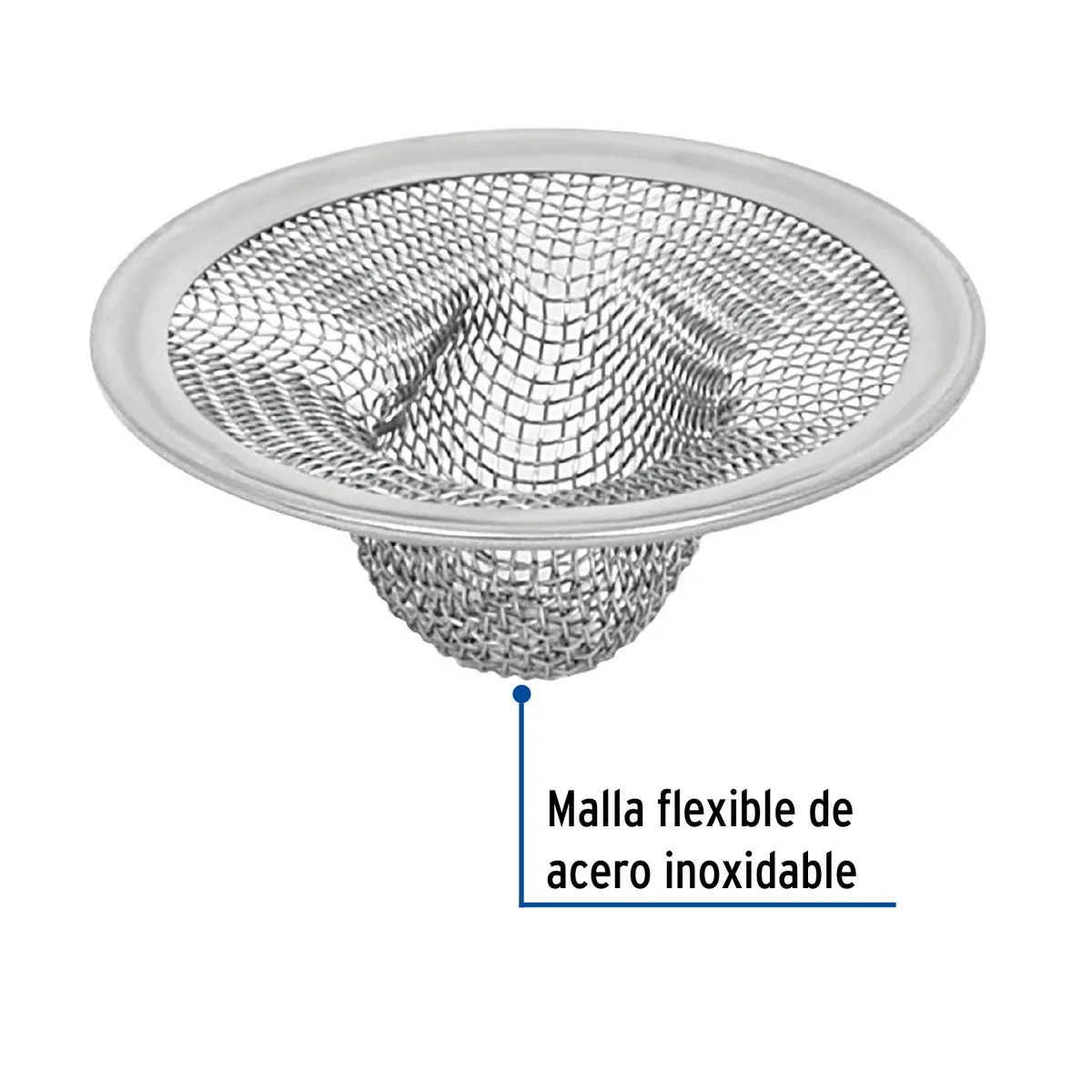 Canastilla de Malla 1/2" de Acero Inoxidable para Lavabo Foset - 45305