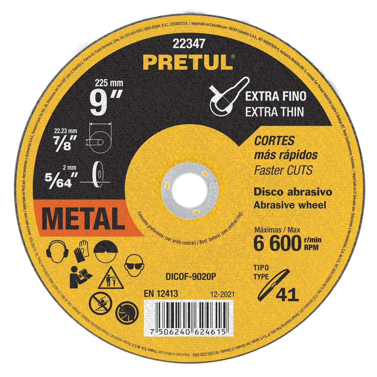 Disco Tipo 41 de 9" x 2 mm Pretul - 22347