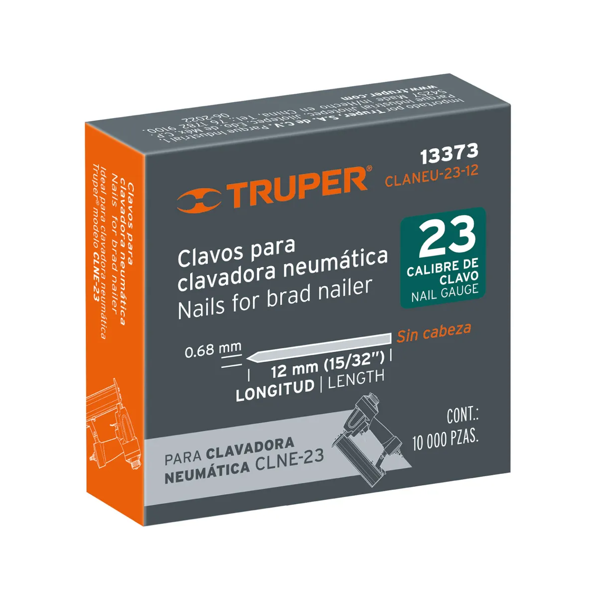 Caja con 10000 Clavos Calibre 23 Truper - 13373