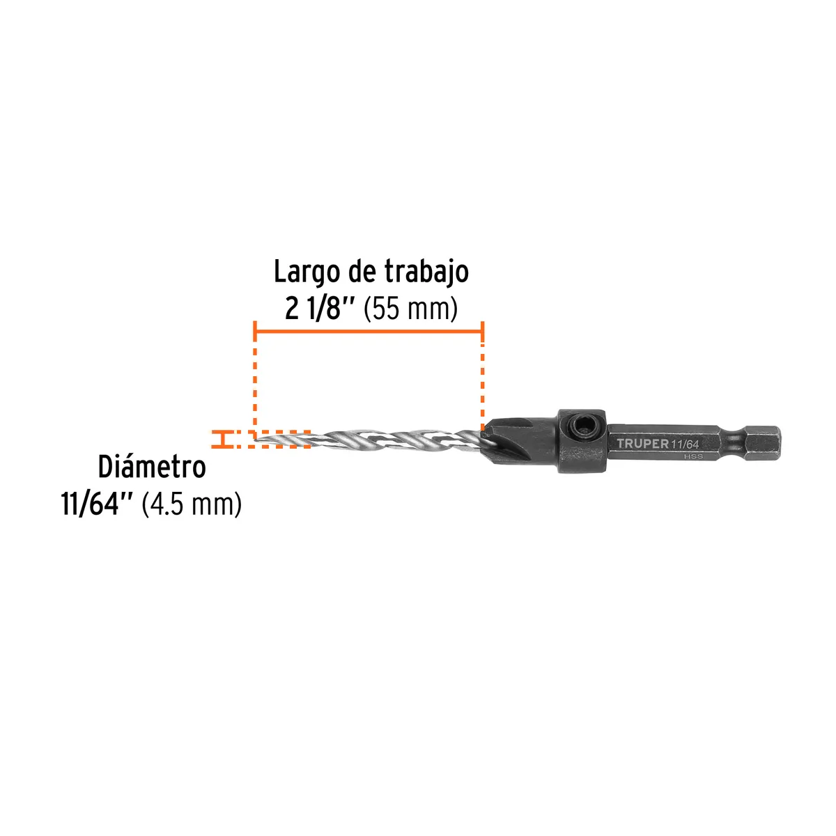 Broca Avellanadora para Madera #8 Truper - 102376