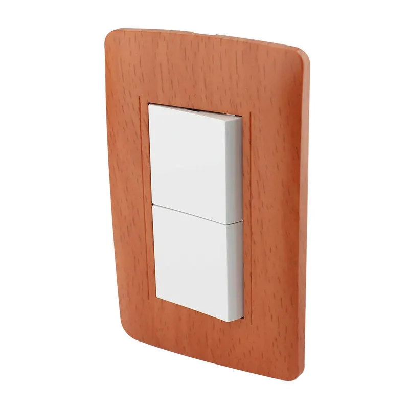 Placa Wooden con Apagador Doble Santul - 4509