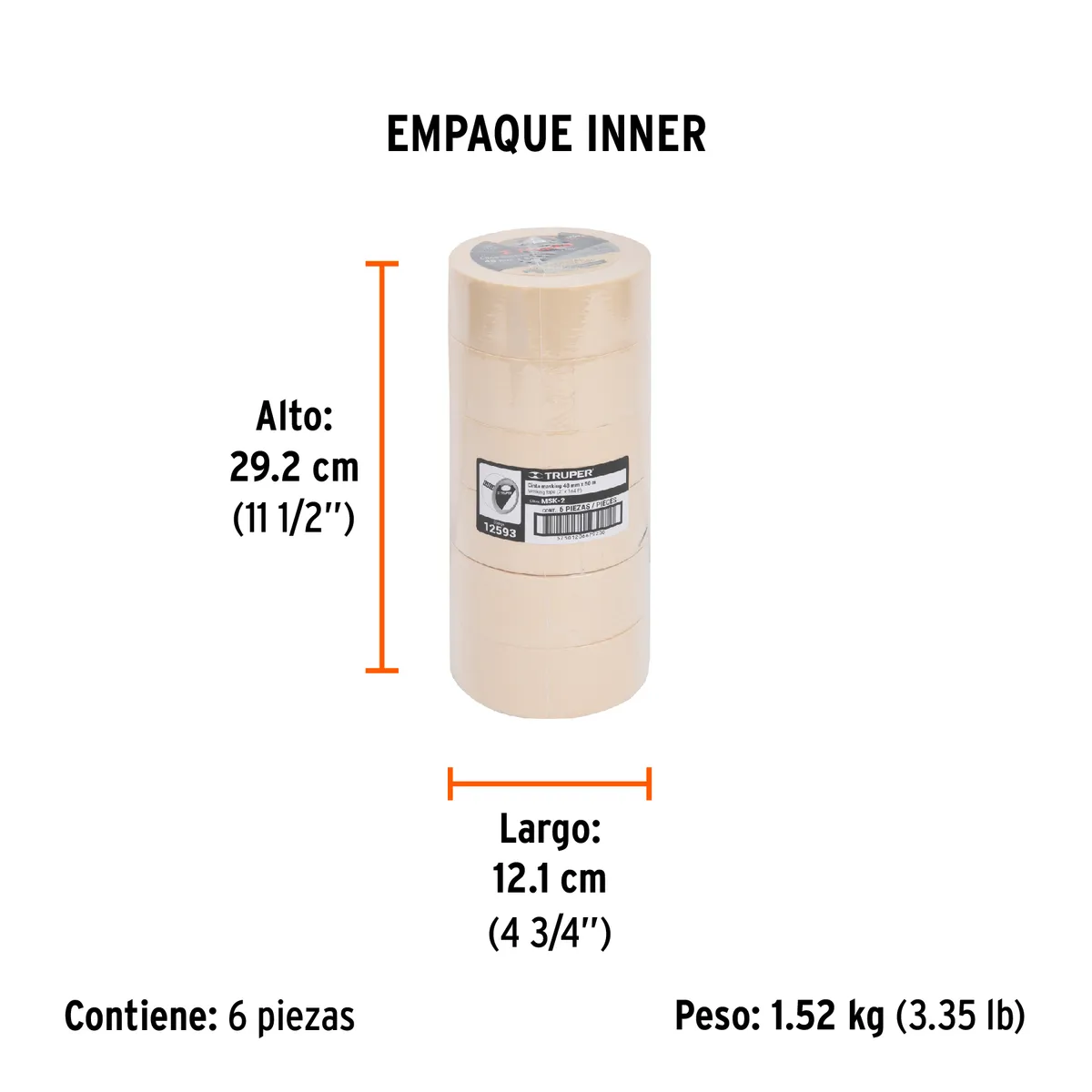 Cinta Masking Tape 2" x 50 m Truper - 12593