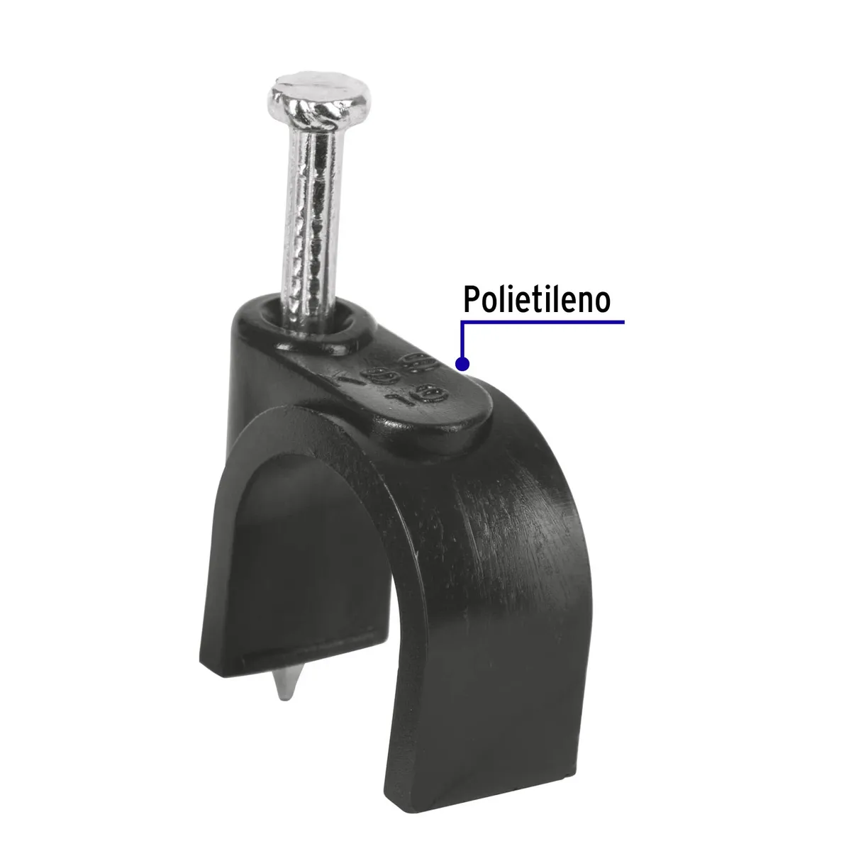 Bolsa con 20 Grapas Negras 16 mm para Cable Redondo Volteck - 48284