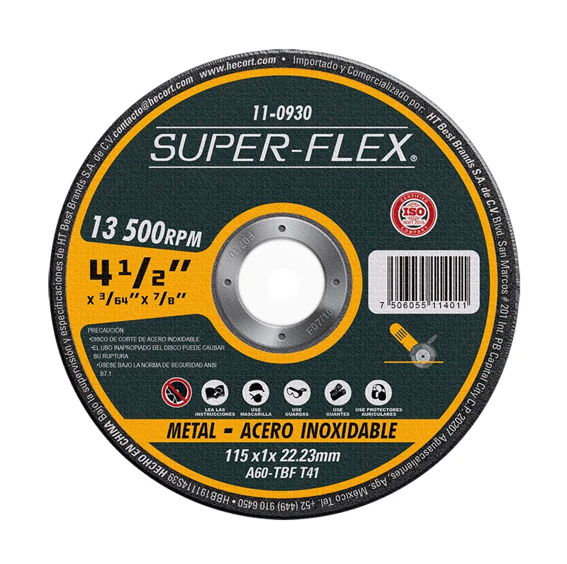 Disco de Corte HECORT SUPERFLEX 4 1/2" para Metal de Alto Rendimiento