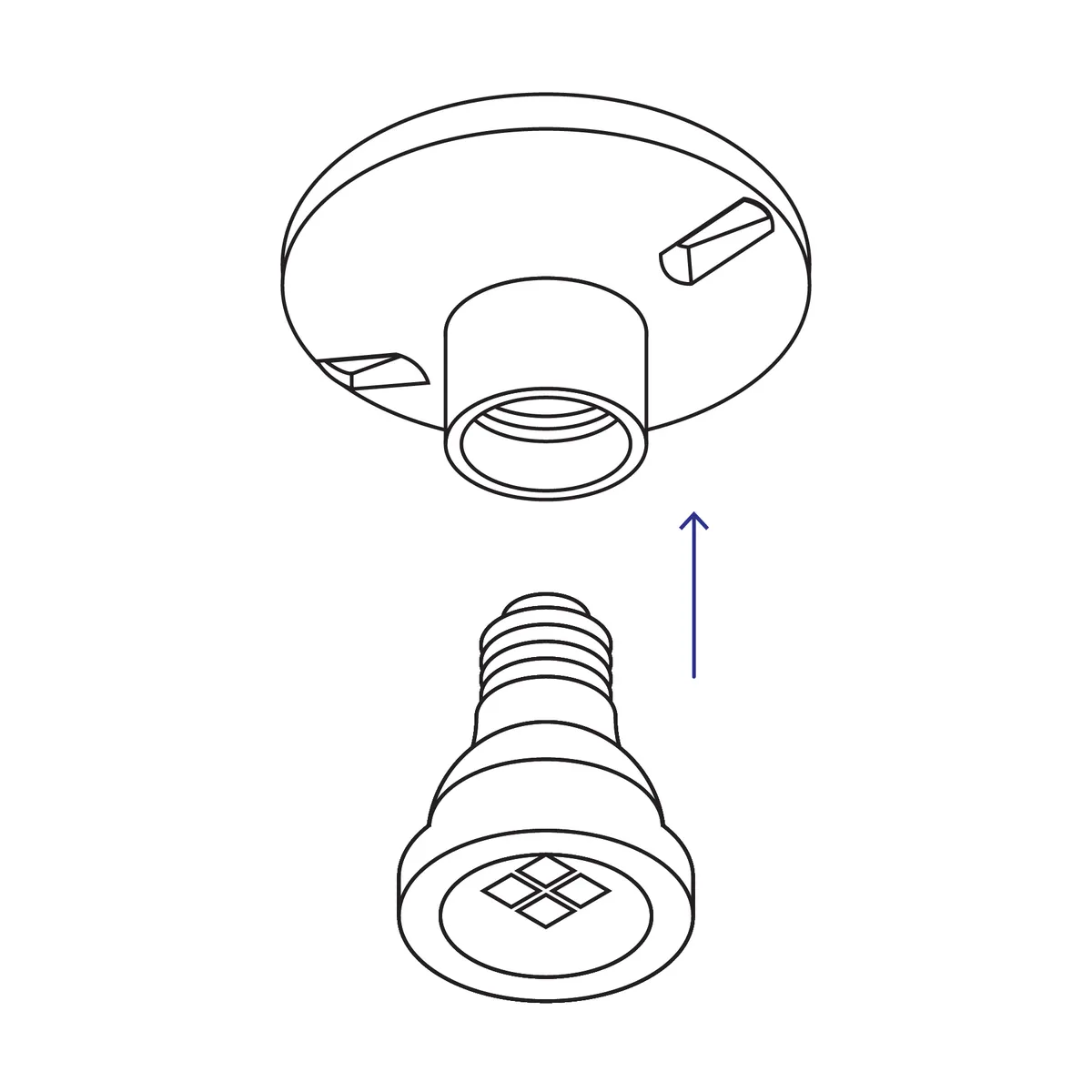 Portalámpara de Porcelana 4 1/2" Redonda Volteck - 47915