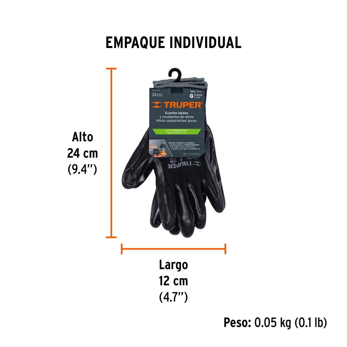 Guante de Nylon/Nitrilo Espumado Talla G Truper - 13295